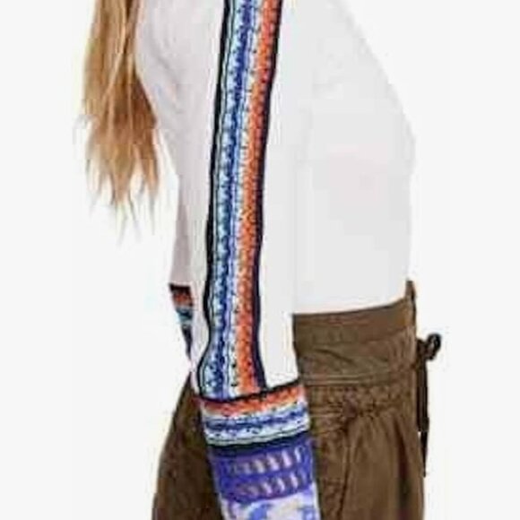 Free People Women Mock Neck Switch It Up Thermal Sweater, Ivory Medium - Picture 11 of 15